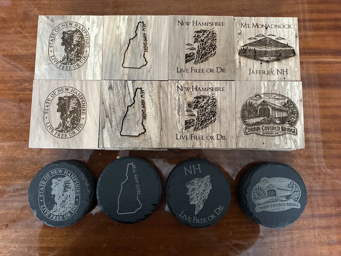 New Hampshire Slate Coasters